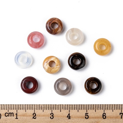 Perles de pierres naturelles et synthétiques, teint, rondelle