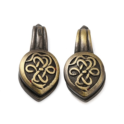 Flower Shape Tibetan Style Rack Plating Brass Buddhist Pendants, Buddha Jewelry Findings Counter, Long-Lasting Plated