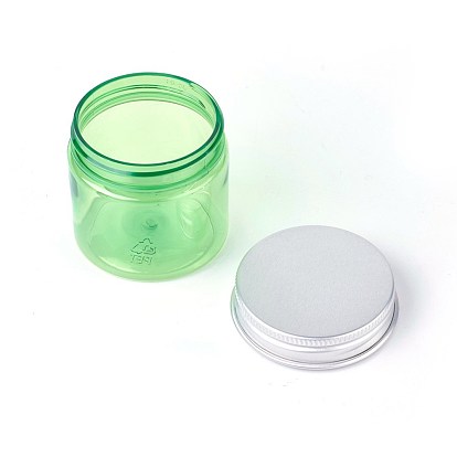 Tarro de crema rellenable de plástico para mascotas vacío, envases cosméticos portátiles, con tapa roscada de aluminio