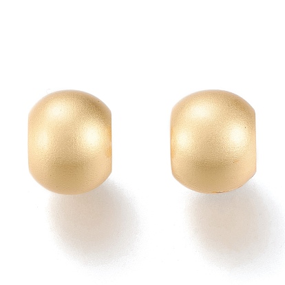 Perles de style européen en laiton mat, Perles avec un grand trou   , plaqué longue durée, ronde