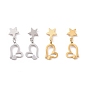 Valentine's Day Heart with Star 304 Stainless Steel Dangle Stud Earrings for Women