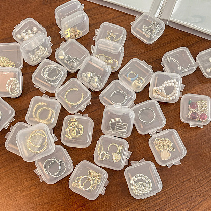 Мини-контейнеры для прозрачных пластиковых бусин, для сережек, Кольца, хранение браслетов, квадратный