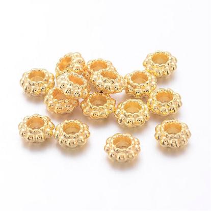Tibetan Style Alloy Spacer Beads, Cadmium Free & Lead Free, Flower, 6mm in diameter, 3mm thick, hole: 2.5mm