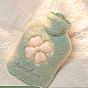 PVC Hot Water Bottles with with Soft Fluffy Cover, Hot Water Bag, Clover Pattern