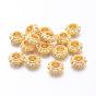 Tibetan Style Alloy Spacer Beads, Cadmium Free & Lead Free, Flower, 6mm in diameter, 3mm thick, hole: 2.5mm