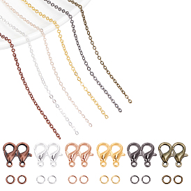 Наборы для изготовления ожерелий arricraft diy, включая железные кабельные цепи с латунным покрытием, застежки-клешни из цинкового сплава и открытые прыжковые кольца из железа