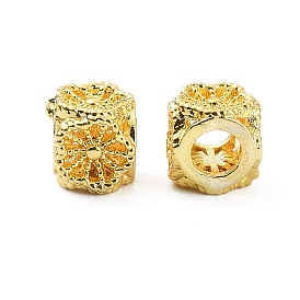 Brass Beads, Cube with Flower