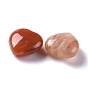 Natural Red Aventurine Heart Love Stone, Pocket Palm Stone for Reiki Balancing