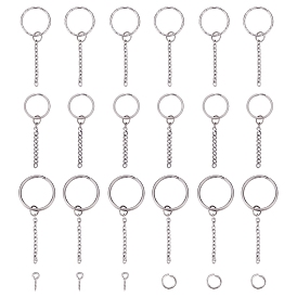Anneau porte-clés en acier inoxydable unicraftale 304, avec anneaux de saut et œillets à vis