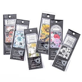 4Pcs 4 Styles Rectangle Transparent Floral  PVC Bookmarks, Waterproof Book Markers Gift for Book Lovers, Teachers, Reader