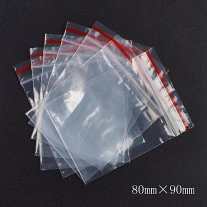 Bolsas de plástico con cierre de cremallera, bolsas de embalaje resellables, sello superior, bolsa autoadhesiva, Rectángulo
