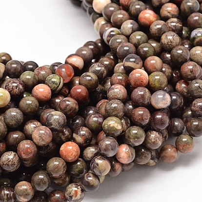 Natural Rainforest Agate Round Bead Strands