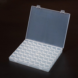 Plastic Bead Containers, Flip Top Bead Storage, Removable, 56 Compartments, Rectangle