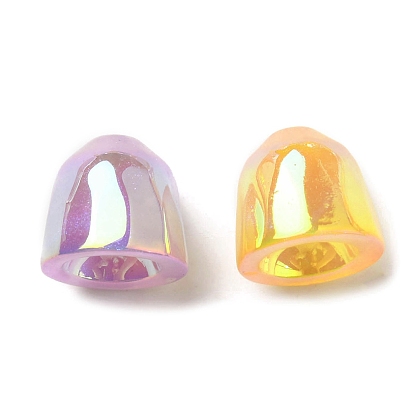 UV Plating Luminous Acrylic Beads, Iridescent, Bell