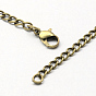 Collier de chaîne torsadée de fer vintage faisant pour la conception de montres de poche, avec fermoirs mousquetons, 31.5 pouce, lien: 3.3x4.6x0.9 mm