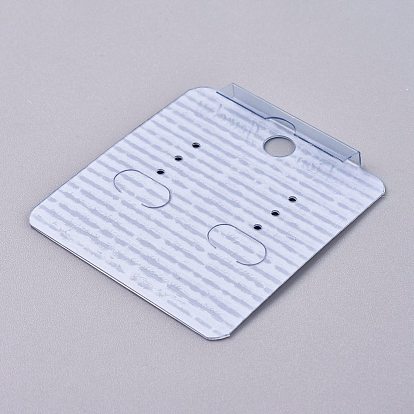Plastic Jewelry Display Cards, for Hanging Earring Display, Rectangle with Grain