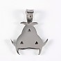 316 Surgical Stainless Steel Pendants, 40x32x5mm, Hole: 8x6mm