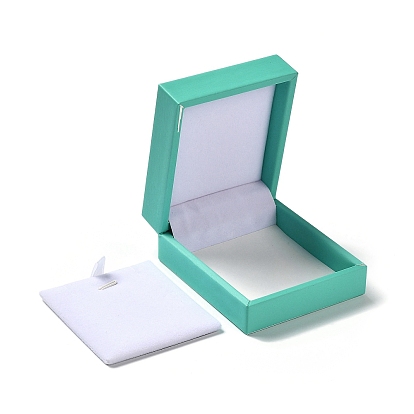 Cajas de almacenamiento de collares con colgantes de tela, cajas de embalaje de joyería con esponja en el interior, Rectángulo