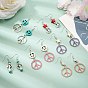 SUNNYCLUE DIY Peace Theme Earring Making Kits, Including Peace Sign & Star & Rondelle Synthetic Turquoise Beads, Alloy Pendants, Iron Pin Findings, Brass Earring Hooks