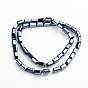 Full Plated Faceted Cuboid Electroplate Glass Beads Strands, 8x4x4mm, Hole: 1mm, about 50pcs/strand, 16 inch