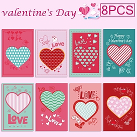 Valentine's Day Theme Paper Greeting Cards, Gift Packaging Card, Rectangle