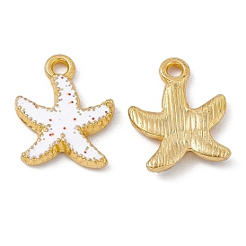 Alloy Enamel Pendants, Starfish Charm