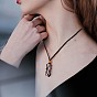 8Pcs 4 Style Adjustable Braided Waxed Cord Macrame Pouch Necklace Making, Interchangeable Stone, with Wood Beads