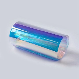 Clear Glitter PVC Vinyl Fabrics, Iridescent Magic Mirror Effect