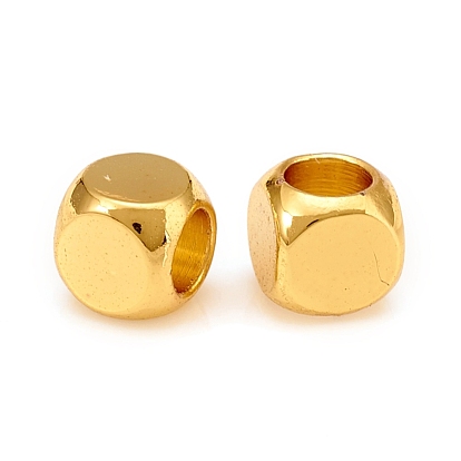 Long-Lasting Plated Brass Spacer Beads, Cube