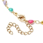 Real 18K Gold Plated Brass Enamel Heart Link Chain Necklaces