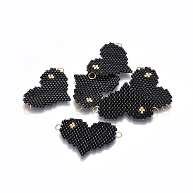 Liens de perles de rocaille japonaises faites à la main miyuki & toho, Motif métier, cœur