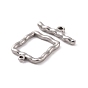304 Stainless Steel Toggle Clasps, Wavy Square