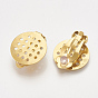304 Stainless Steel Clip-on Earring Findings, with Round Flat Pad and Rubber, Flat Round