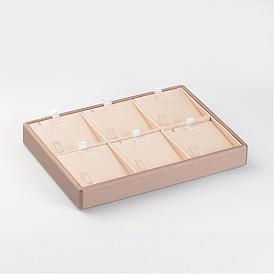 Wooden Necklaces Presentation Boxes, Covered with PU Leather, 18x25x3.2cm