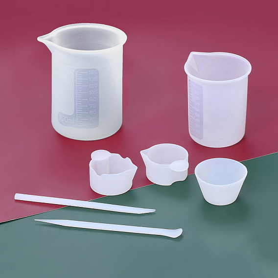 Tasses à mesurer en silicone, pour la fabrication artisanale de résine uv et de résine époxy