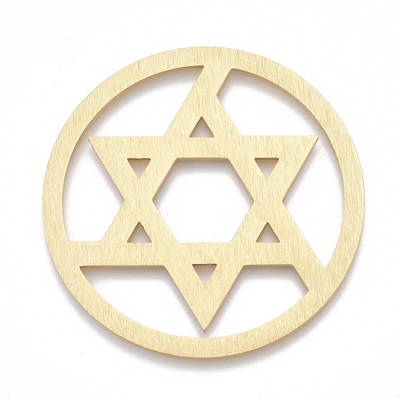 Enlaces de unión de filigrana de aluminio, enlaces de uniones de filigrana cortadas con láser, para judío, plano y redondo con estrella de david