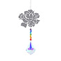 Metal Big Pendant Decorations, Hanging Sun Catchers, Chakra Theme K9 Crystal Glass, Peony