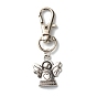 Angel Tibetan Style Alloy Keychain, with Swivel Lobster Claw Clasps and Iron Open Jump Rings