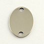 201 Stainless Steel Links Connectors, Oval Stamping Blank Tag, 24x17x1mm, Hole: 3mm