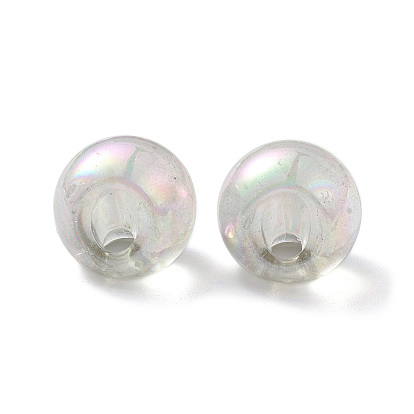 Perles acryliques irisées arc-en-ciel transparentes lumineuses, brillent dans le noir, perles rondes