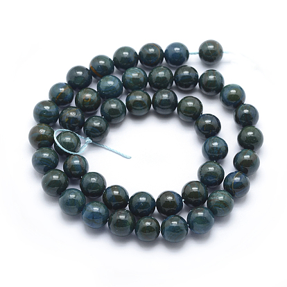 Dyed Natural Gemstone Beads Strands, Imitation Apatite, Round