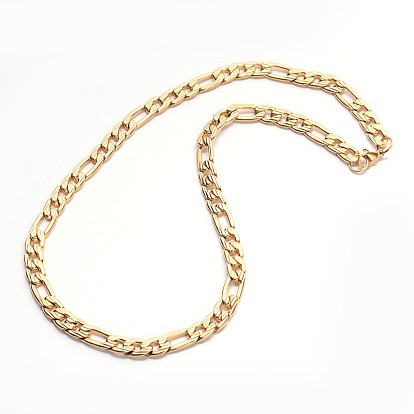 304 inoxidables figaro acero cadenas collares, con cierre de langosta, 23.6 pulgada (59.9 cm)
