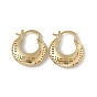 Brass Hoop Earrings for Women, Rack Plating, Long-Lasting Plated, Lead Free & Cadmium Free, Moon