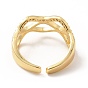 Открытое манжетное кольцо с волной кубического циркония, настоящие позолоченные украшения из латуни для женщин, без свинца и без кадмия