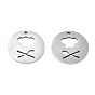 201 Stainless Steel Pendants, Laser Cut, Flat Round with Chef Cap