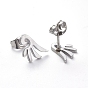 304 Stainless Steel Stud Earrings, Hypoallergenic Earrings, Wing