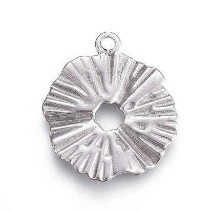 304 Stainless Steel Pendants,  Floral