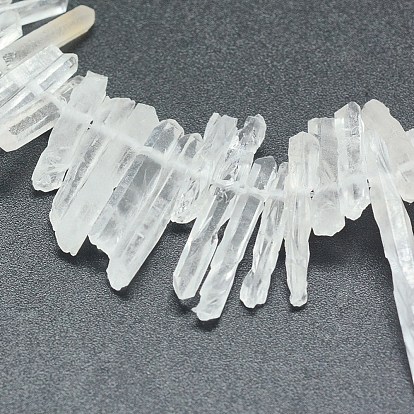 Naturelles cristal de quartz brins de perles, perles de cristal de roche, nuggets