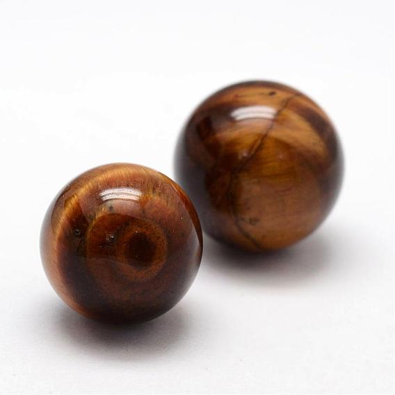 Grade A Natural Tiger Eye Round Beads, Gemstone Sphere, No Hole