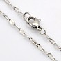 304 Stainless Steel Dapped Cable Chain Necklaces for Men, 17.7 inch(450mm)